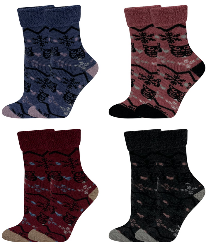 Women's woolen thermal socks YZ31 - 4 pairs