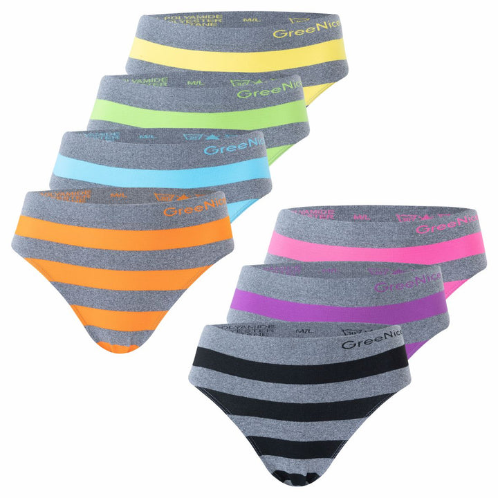 Seamless striped panties GREE-2914 - 3 pcs in a package