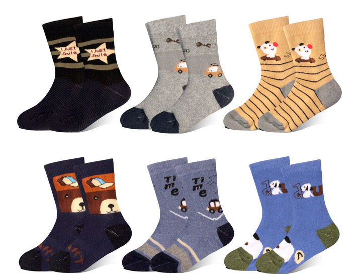 Children's cotton comfortable breathable cool everyday thermal socks QM506 6 pairs