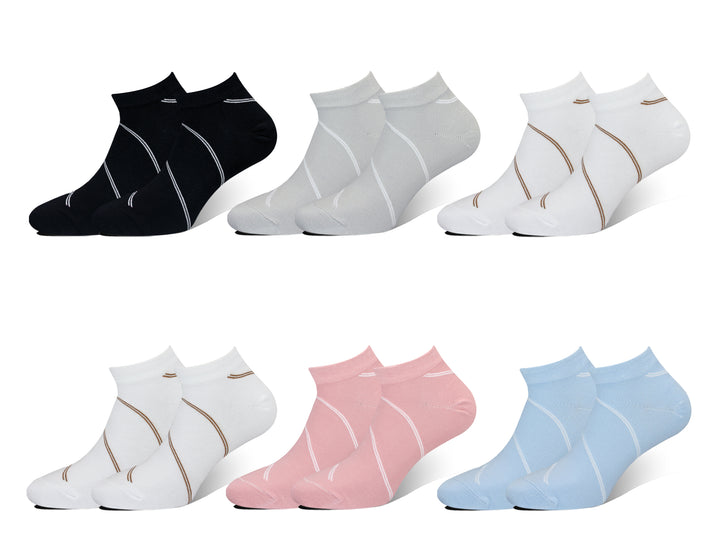 Women's breathable low cut ankle socks CW324 6 pairs