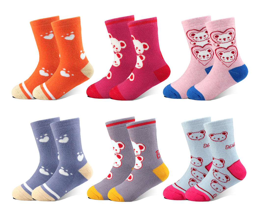 Girls' thermal socks QW608 6 pairs