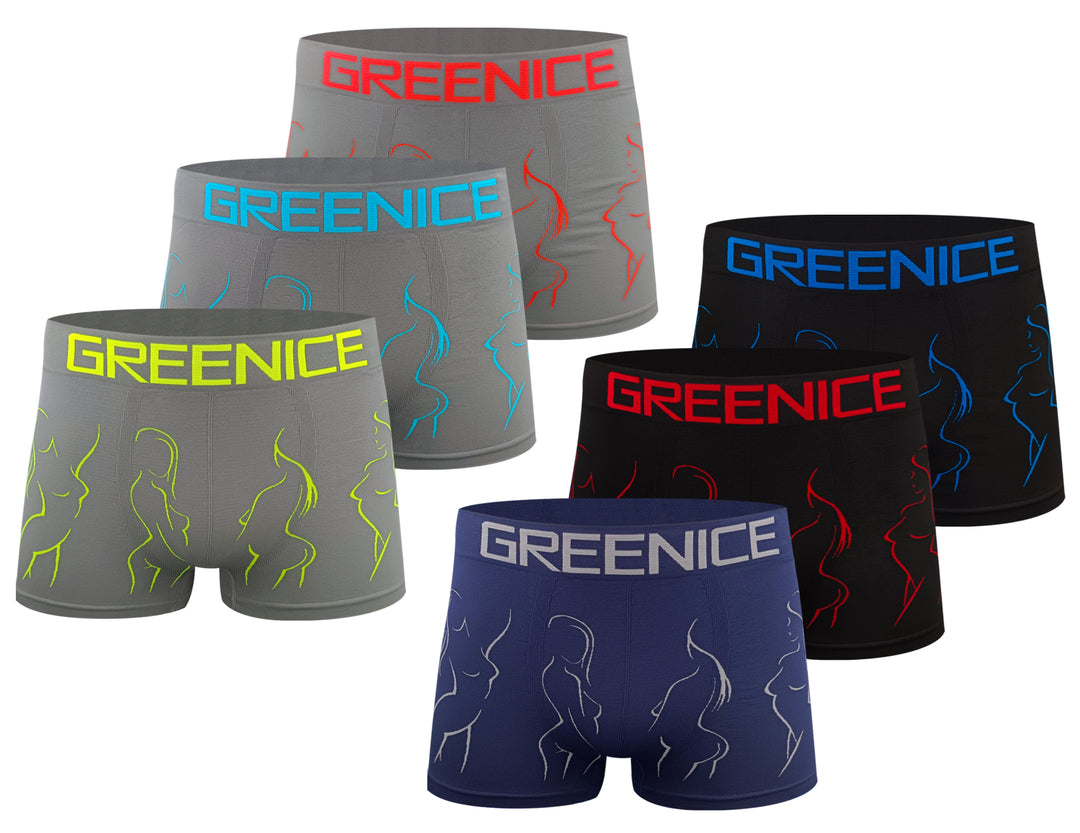 Men's seamless breathable daily boxers GREE-4935 4 pieces in a pack