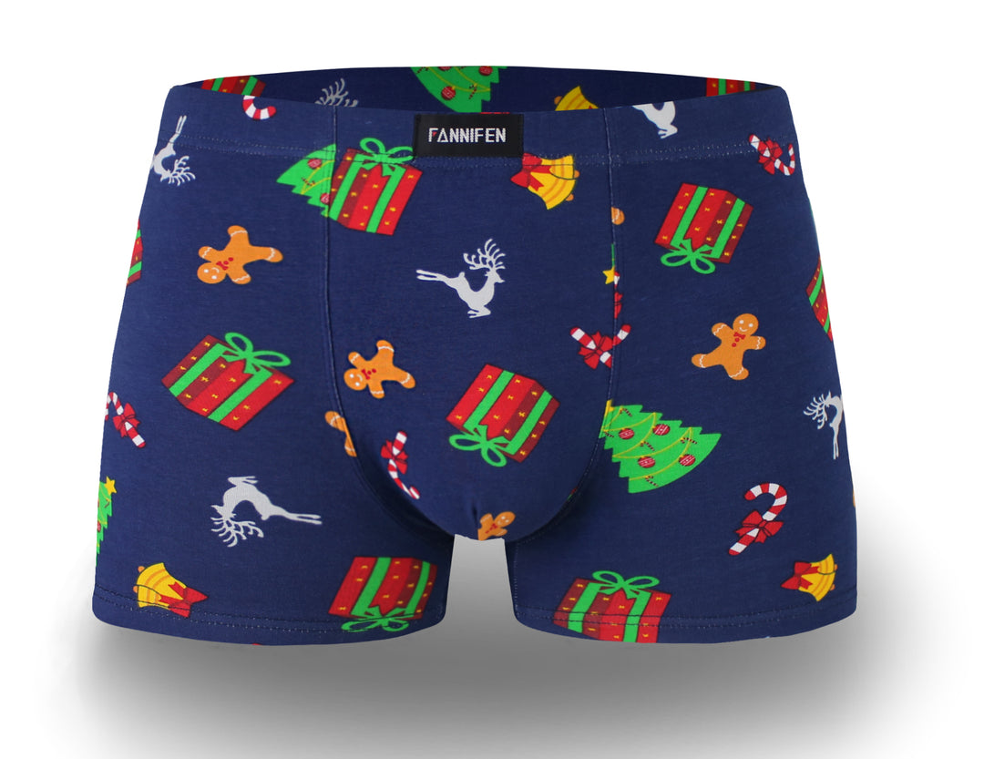 Men's Cotton Classic Soft Breathable Stretchy Christmas boxer shorts G5169 2pcs