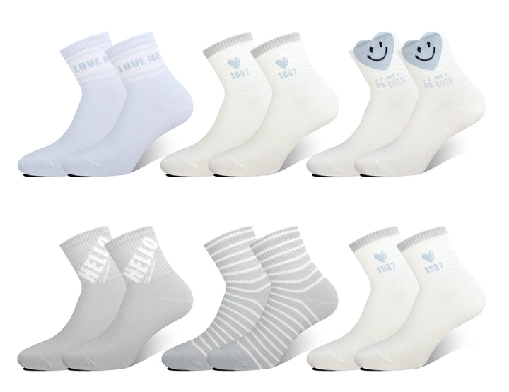 Women Ankle Socks Running Athletic Cushioned Sole Socks CW7625 6 pairs