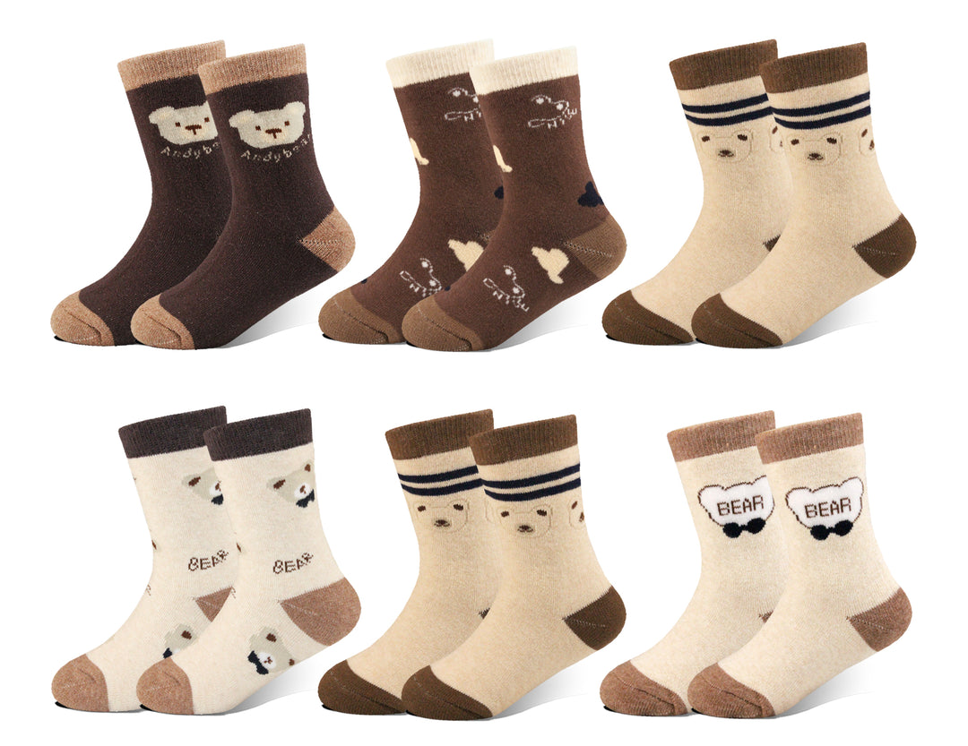Children's thermal cotton comfortable daily socks QM507 6 pairs