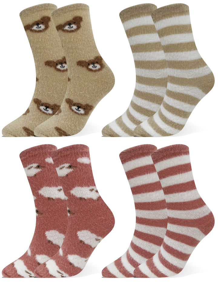 Women's thermal socks ANIMALS H5805 4 pairs