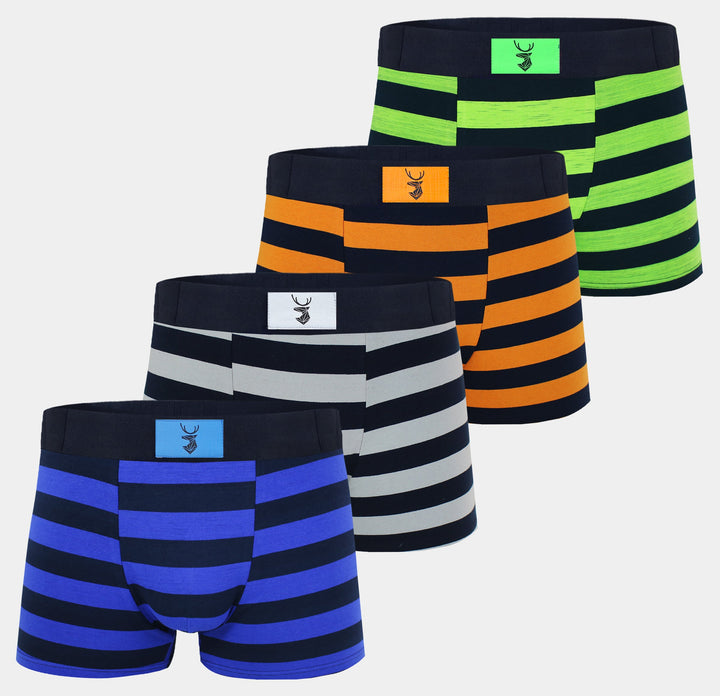 Men's cotton boxer briefs STRIPES G5121A - 4 pieces per pack
