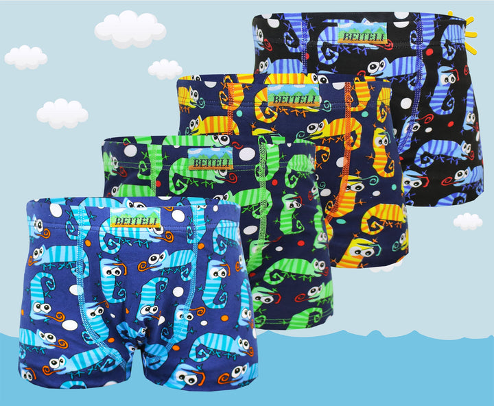Boys' boxer shorts Happy lizards XQ2662 - 4pcs