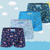 Klassische, weiche und flexible Boxershorts für Jungen mit Smiley-Gesicht, Modell XQ5148, 4 Stück pro Packung