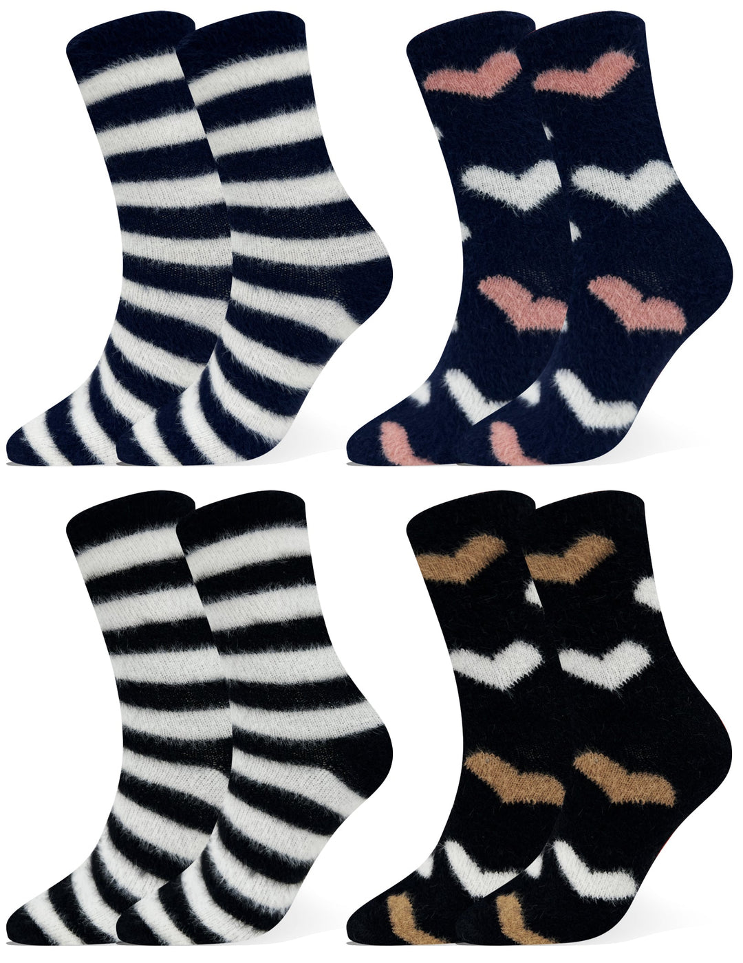 Women's furry thermal socks H5806 4 pairs