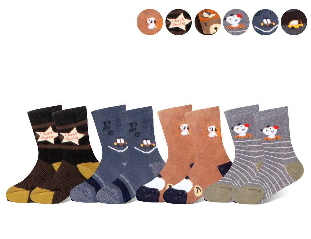 Children's cotton comfortable breathable cool everyday thermal socks QM506 6 pairs