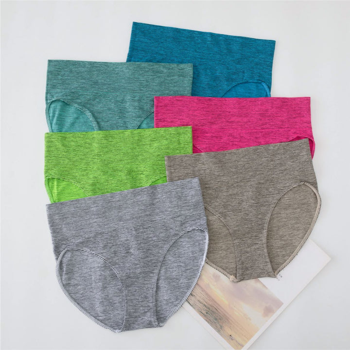 Seamless high-waisted panties GREE-3991 - 3 pcs in a pack