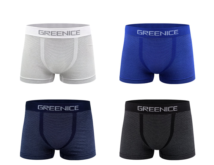 Men's seamless stretchable cotton flexible soft breathable everyday boxers GREE-7648 - 4 pieces in a pack