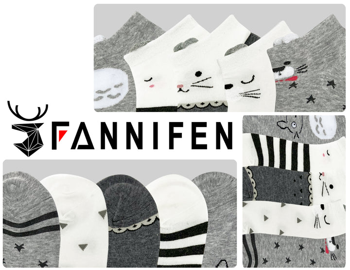 Women's funny light ankle socks CW411 6 pairs