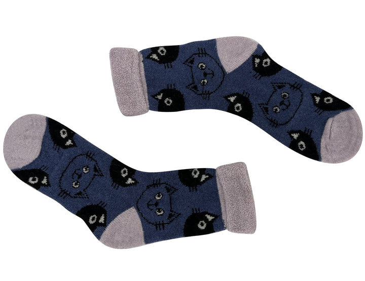 Women's woolen thermal socks Cats YZ30 4 pairs