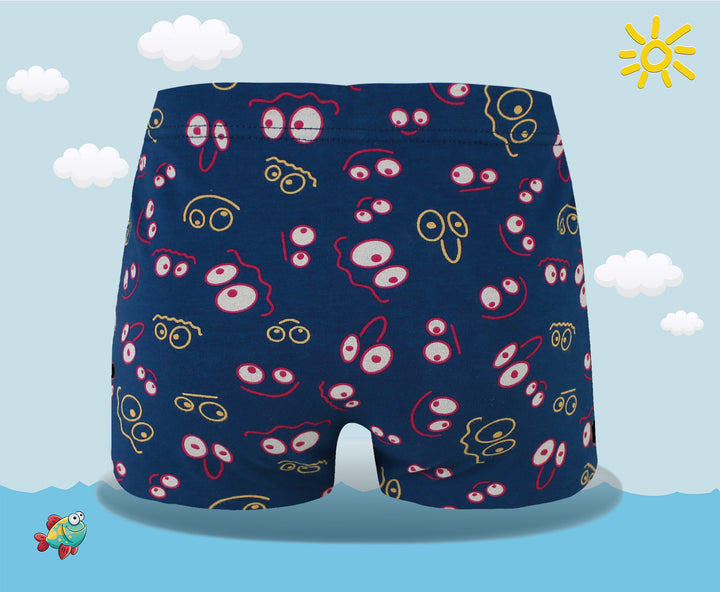 Boys' classic soft flexible everyday boxer shorts with smiley face XQ5148 4 pieces per pack