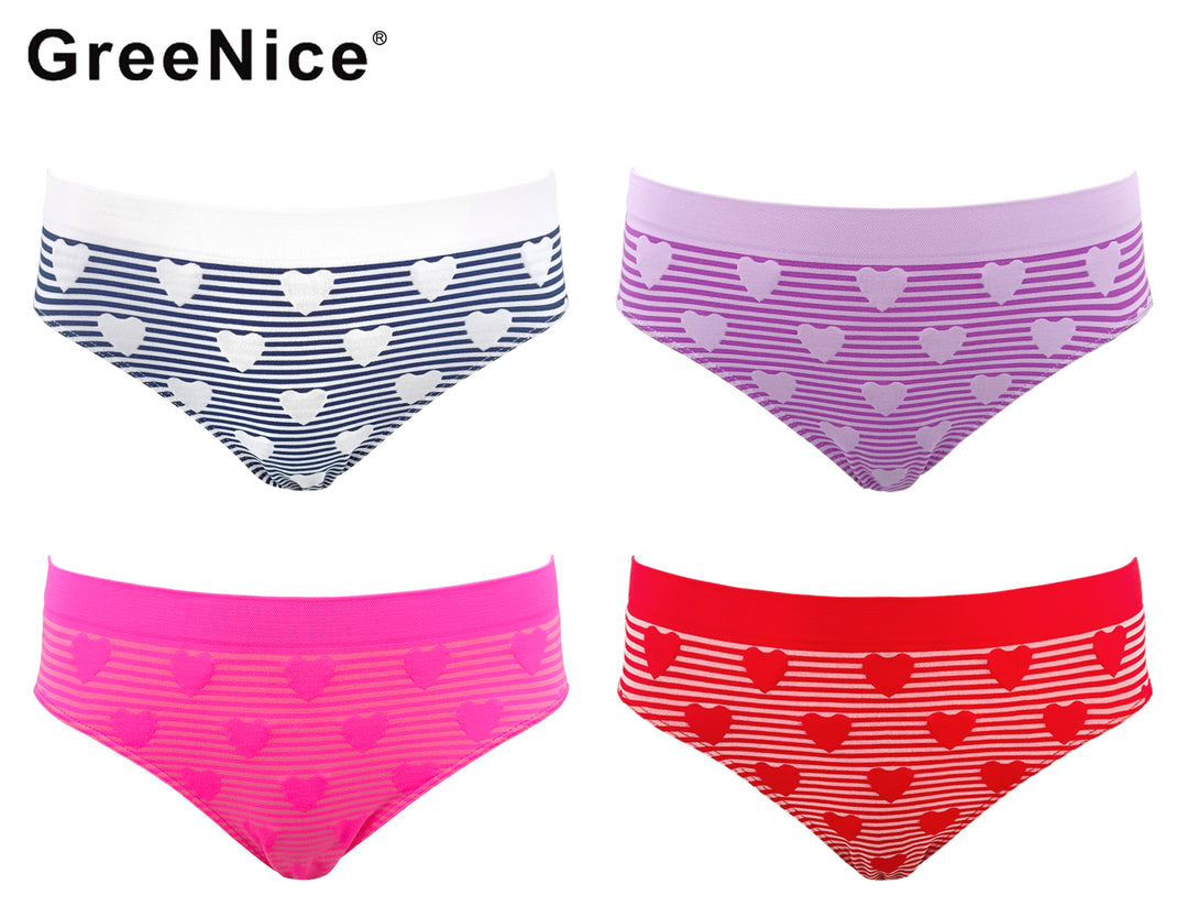 HEARTS seamless soft everyday panties - GREE-6772 3 pieces per pack