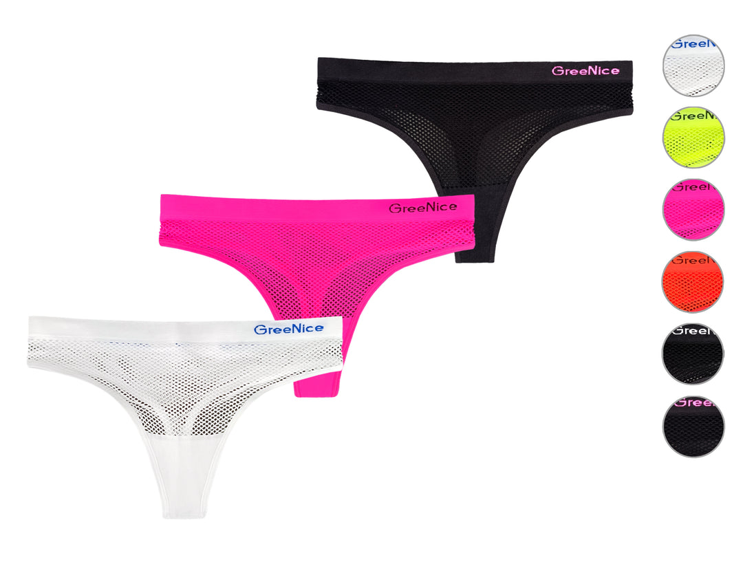 Women's seamless thongs GREE-6563 - 3 pieces per pack