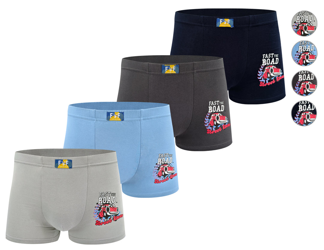 Teen cotton boxers CAR ZQ5001 4pcs in a pack