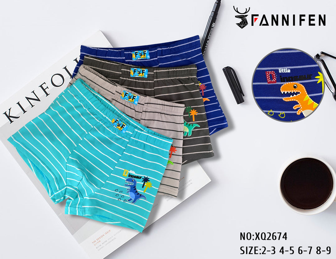 Boys' boxer shorts Dinosaur XQ2674 4 pieces per pack