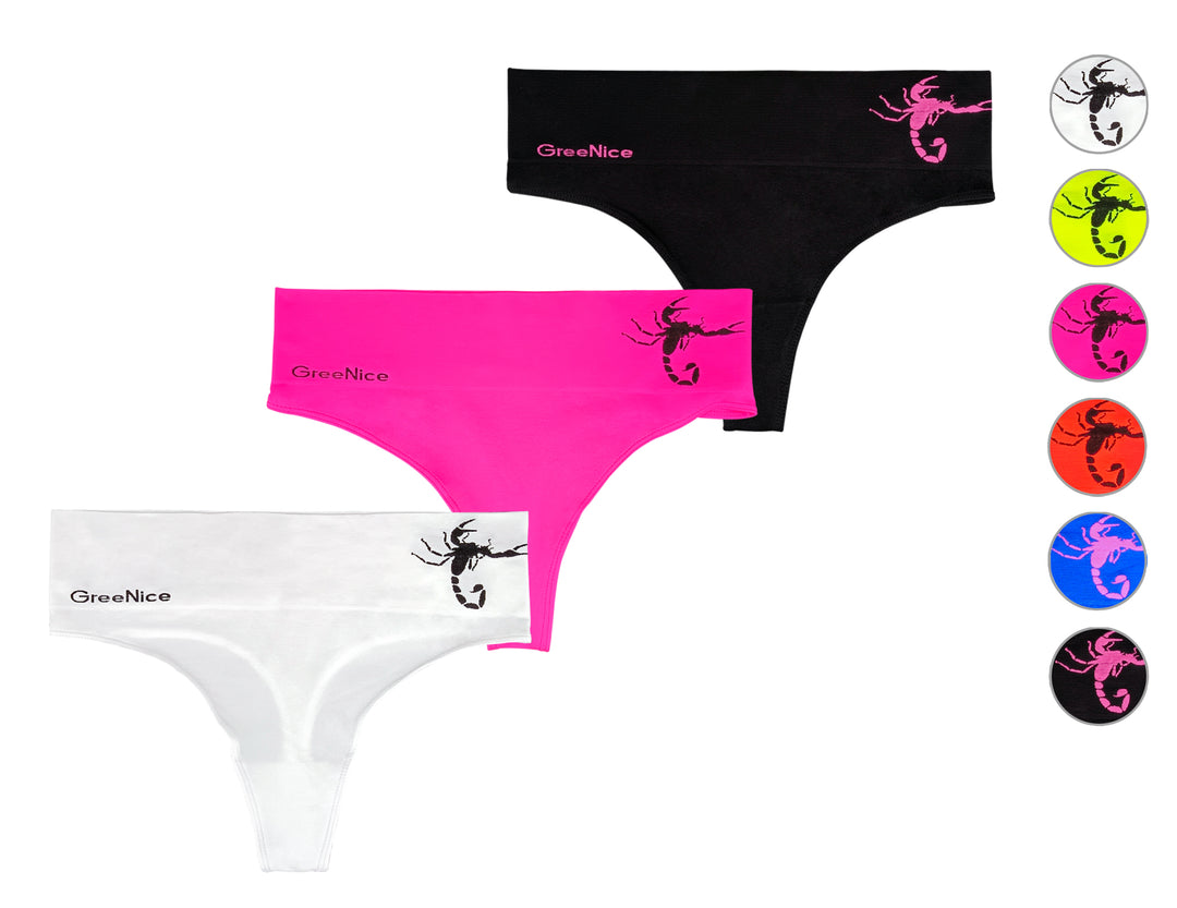 Seamless thongs GREE-6816 - 3 pieces per pack