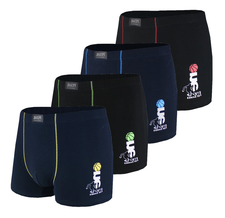 TEEN sports classic flexible cotton boxer shorts U5152 - 4 pieces per pack