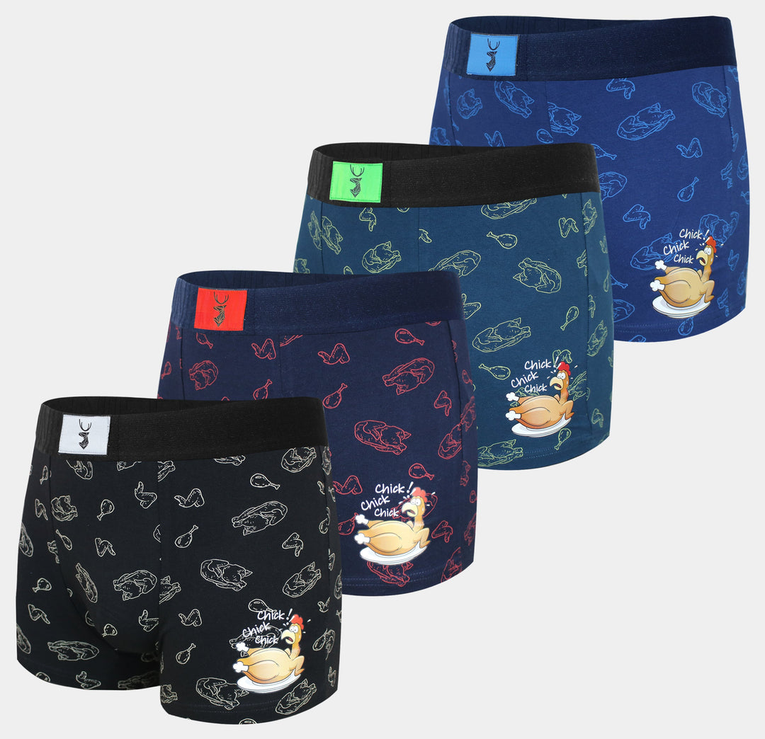 Men's cotton boxers CHICKEN G5118A - 4 pcs in a pack