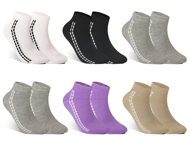 Women's ankle bamboo fiber socks 4XW2683 6 pairs