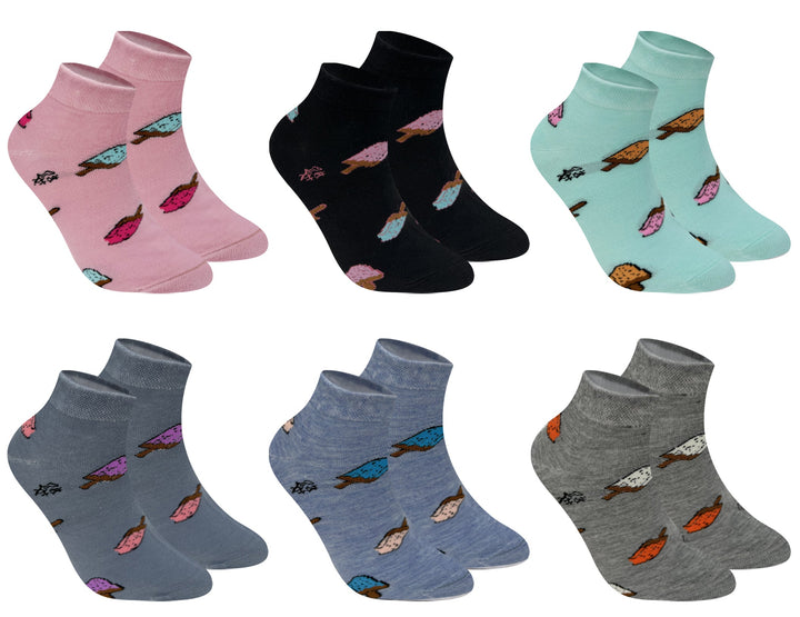 Women's cheerful socks ICE CREAM XW2672 6 pairs