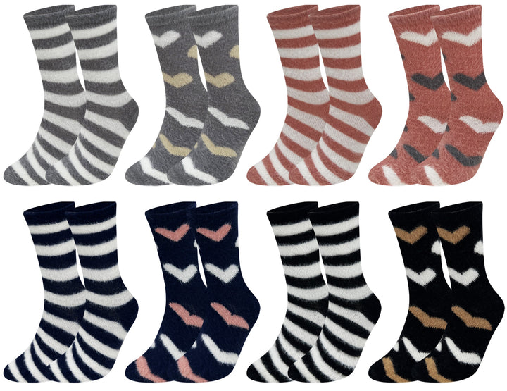 Women's furry thermal socks H5806 4 pairs