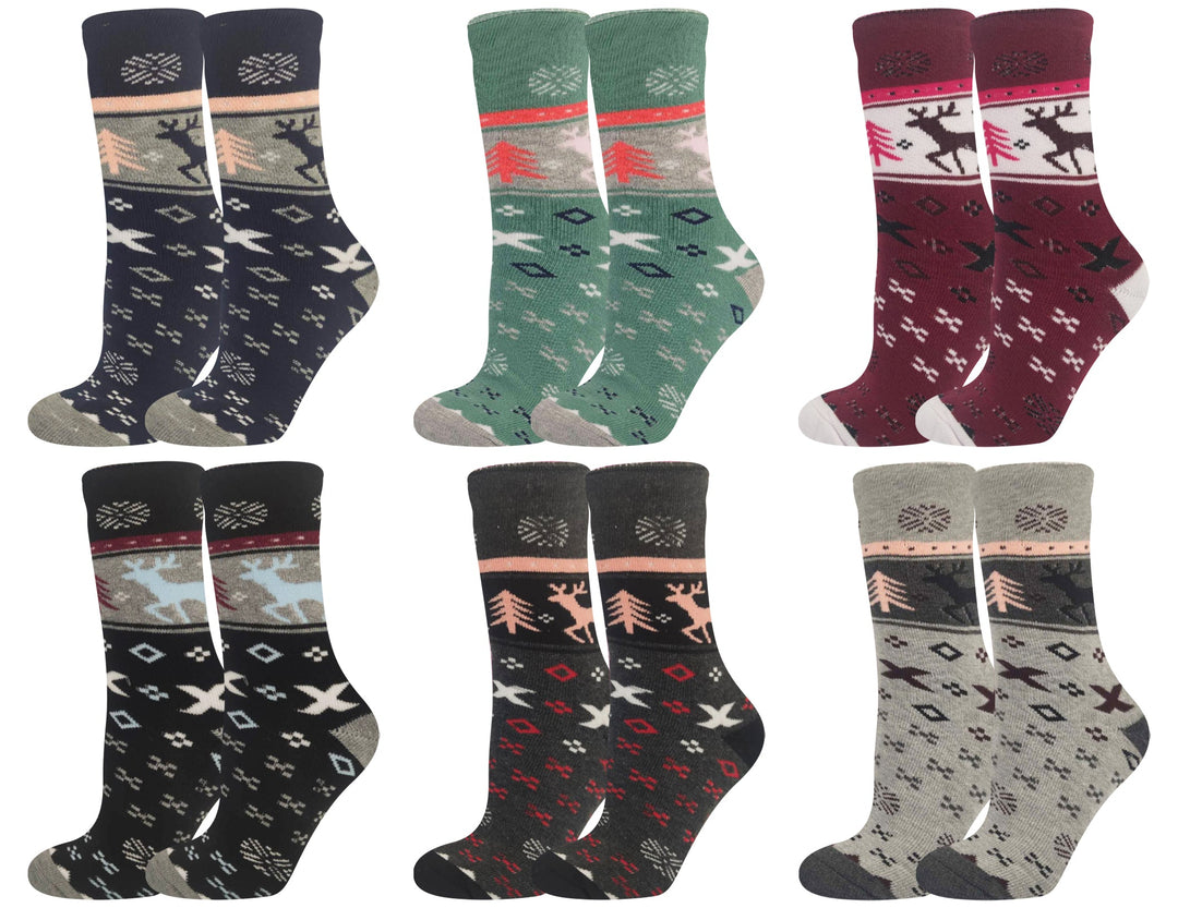 Women's Christmas thermal socks JW6041 - 4 pairs