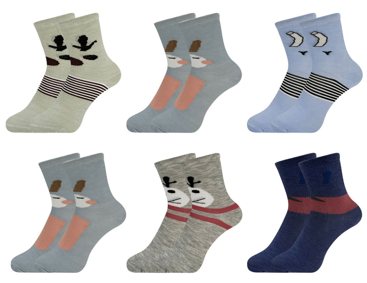 Girls' cheerful socks QW3046 6 pairs