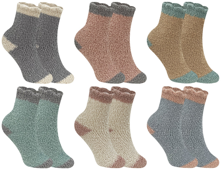 Women's Fluffy Thermal Slipper Ultra Soft Christmas Winter Non Skid Socks DW9804 4 pairs