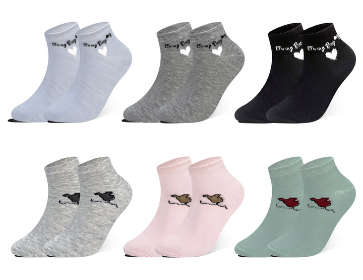 Women's ankle socks XW2674 - 6 pairs