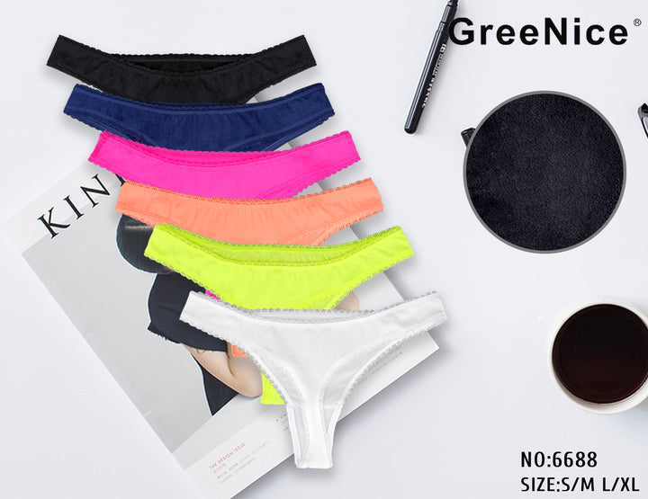 Women's seamless thongs GREE-6688 - 3 pieces per pack