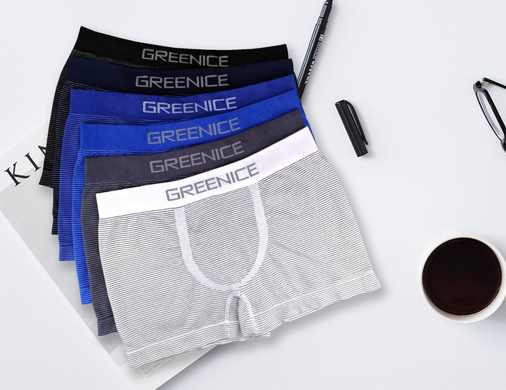 Men's seamless stretchable cotton flexible soft breathable everyday boxers GREE-7648 - 4 pieces in a pack