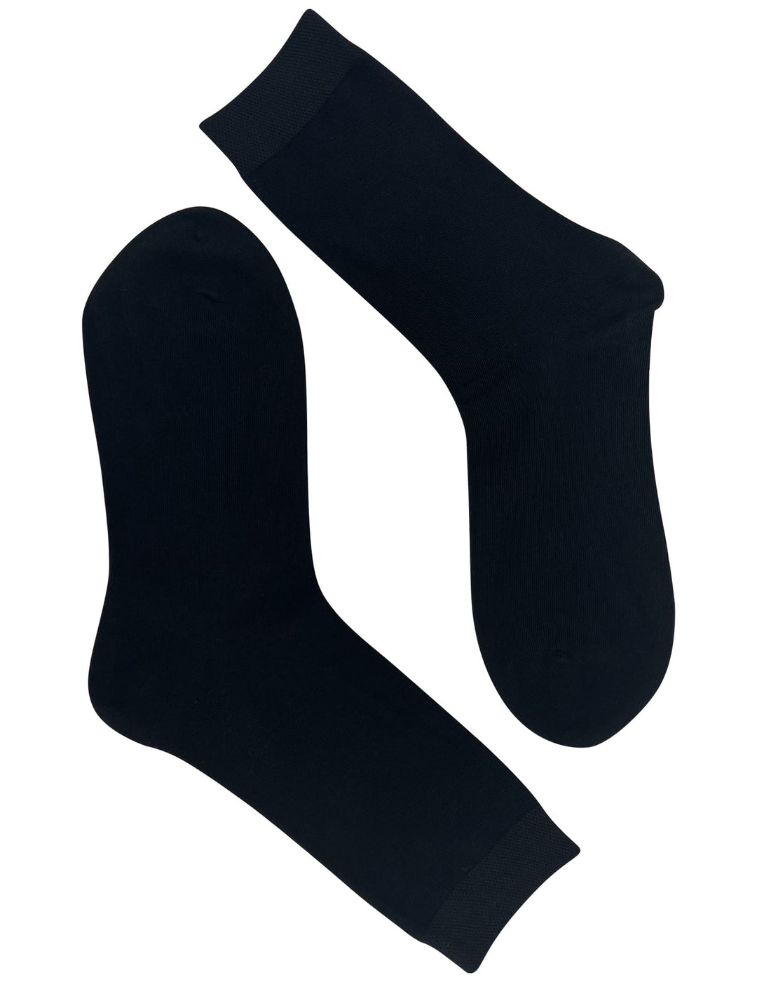 Women's black crew socks NY01C 6 pairs