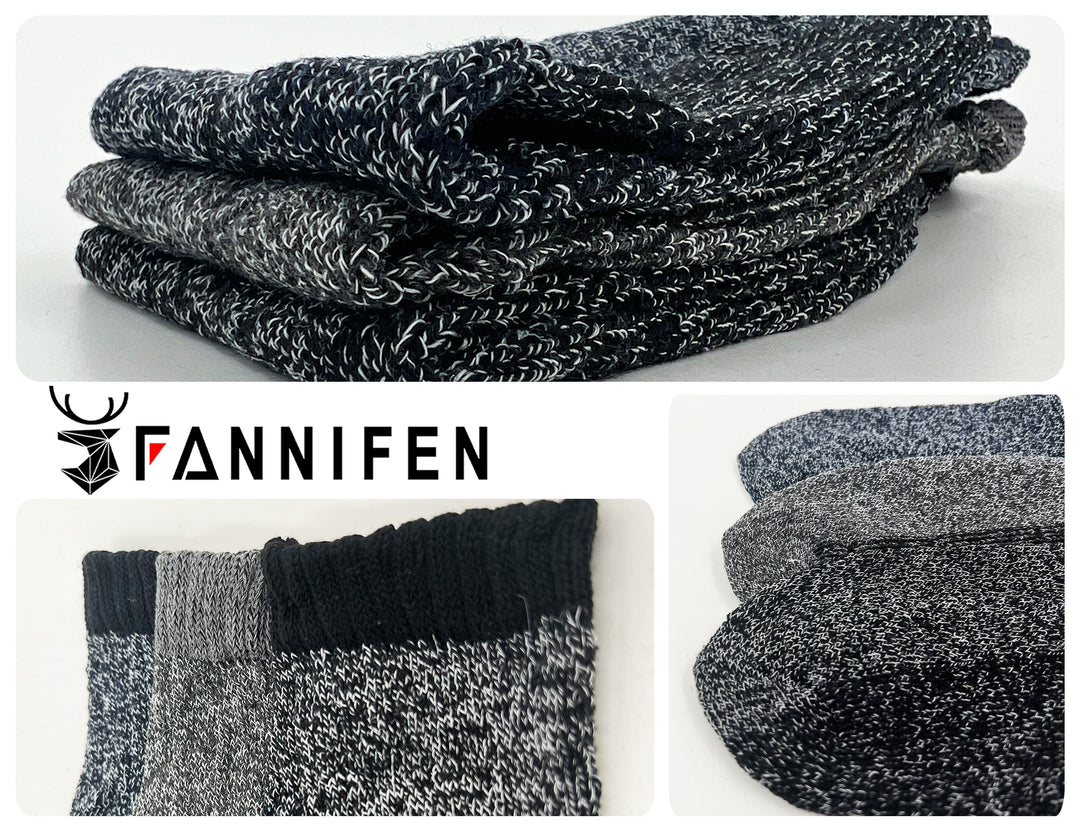 Men's wool hiking socks thermal warm crew winter boot socks CXM02 4 pairs