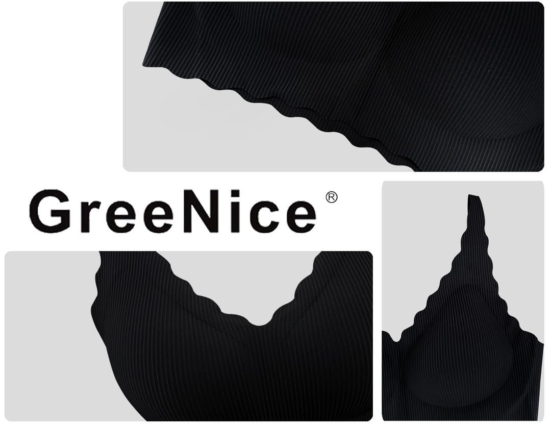 Seamless Pad-Removeable Wire Free Adjustable Ice-Silk Fabric Breathable Elasticity Everyday Bra GREE-9523Z