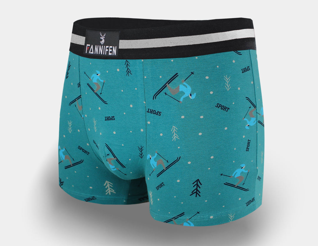 Men's cotton boxer briefs SKIING G5117A - 4 pcs in a pack