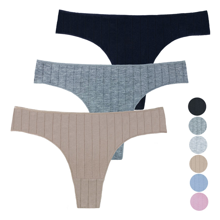 Women's single-color smooth flexible thongs CZ8028 3 pcs