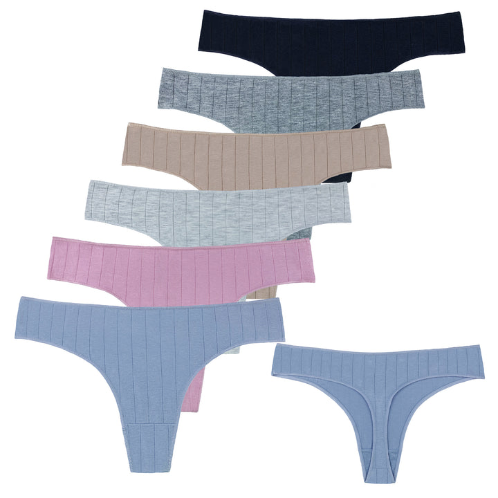 Women's single-color smooth flexible thongs CZ8028 3 pcs