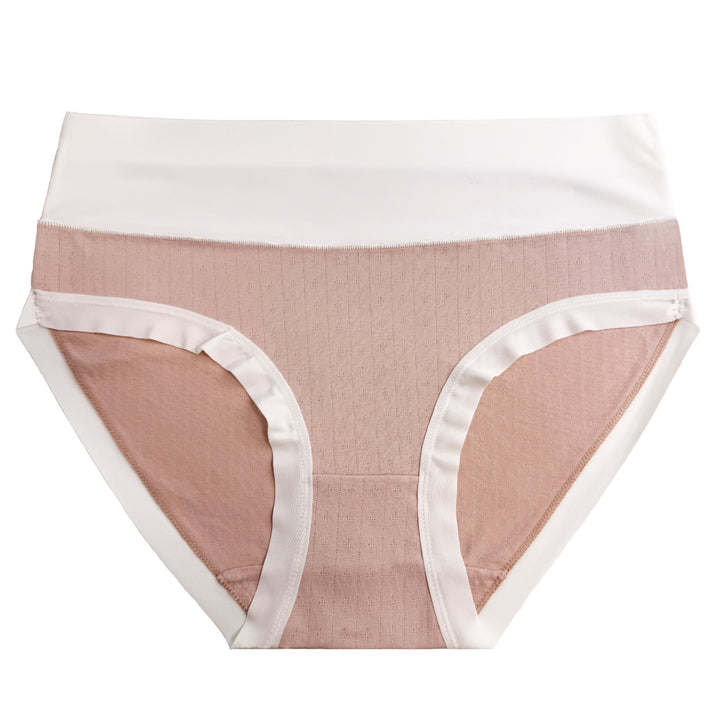 Women's light smooth cotton daily two-tone panties CZ8059 - 3 pieces in a pack