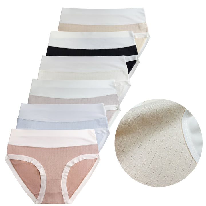 Women's light smooth cotton daily two-tone panties CZ8059 - 3 pieces in a pack