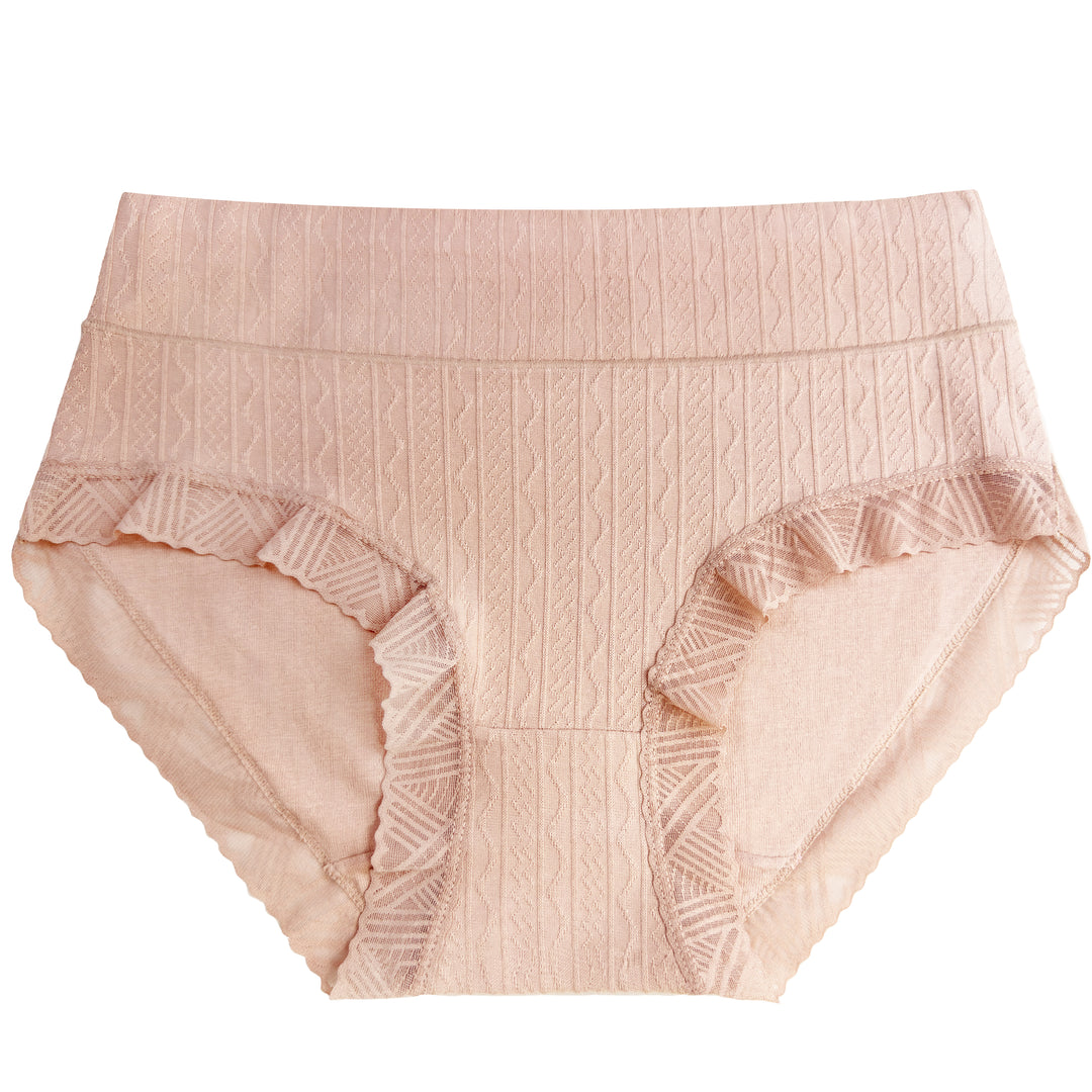 Women's solid-colored light smooth cotton panties CZ8061 - 3 pieces in a pack