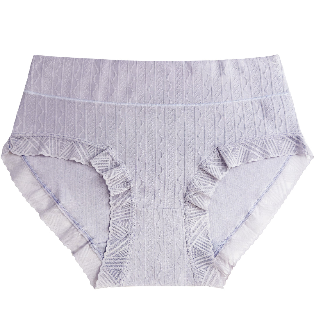 Women's solid-colored light smooth cotton panties CZ8061 - 3 pieces in a pack