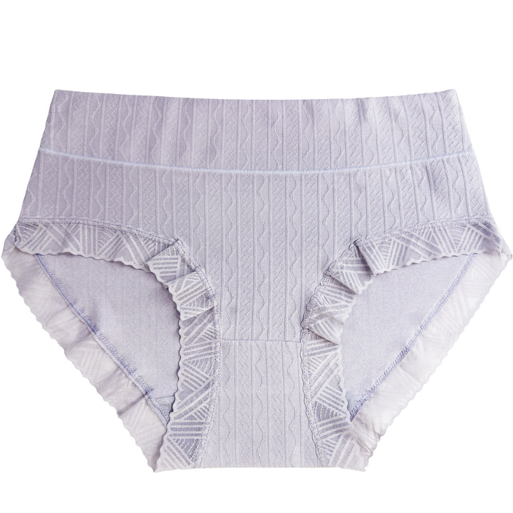 Women's solid-colored light smooth cotton panties CZ8061 - 3 pieces in a pack