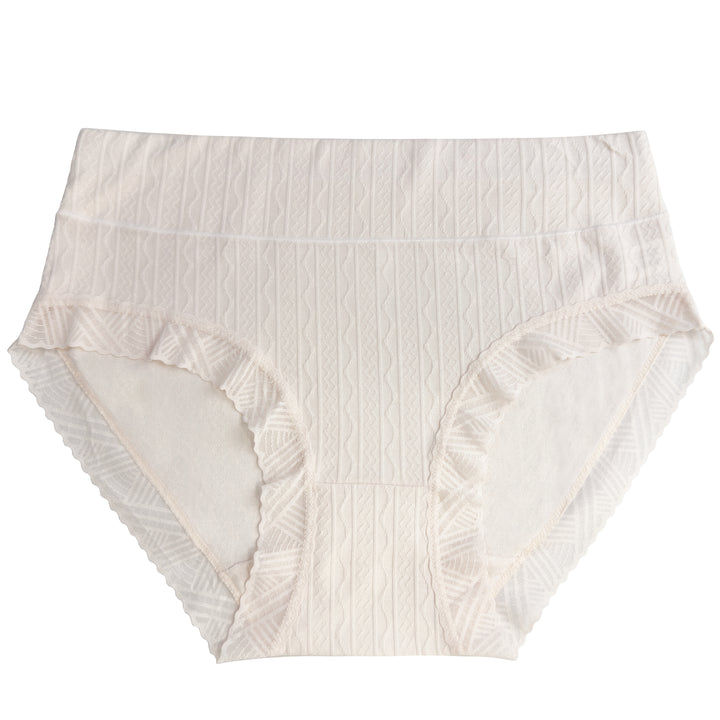 Women's solid-colored light smooth cotton panties CZ8061 - 3 pieces in a pack