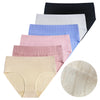 Women's high-waisted fabric texture cotton panties CZ8073 - 3 pcs in a pack