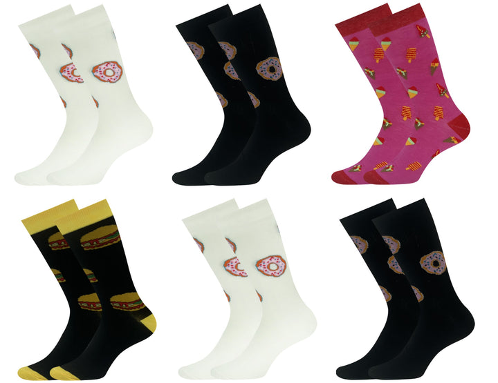 Women's cheerful socks Snacks NY05 6 pairs